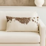 Almohadon Decorativo  de Cuero Vacuno Natural Vintage - 30 x 60 cm
