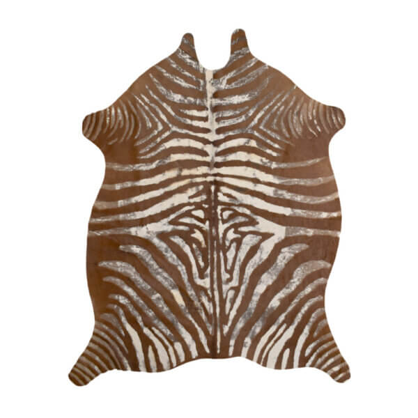 Cuero Vacuno Cebra Vintage Marrón Large - 1,55m x 1,95m
