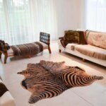 Cuero Vacuno Estampado Cebra Beige Large - 1,70m x 1,90m - Imagen 3