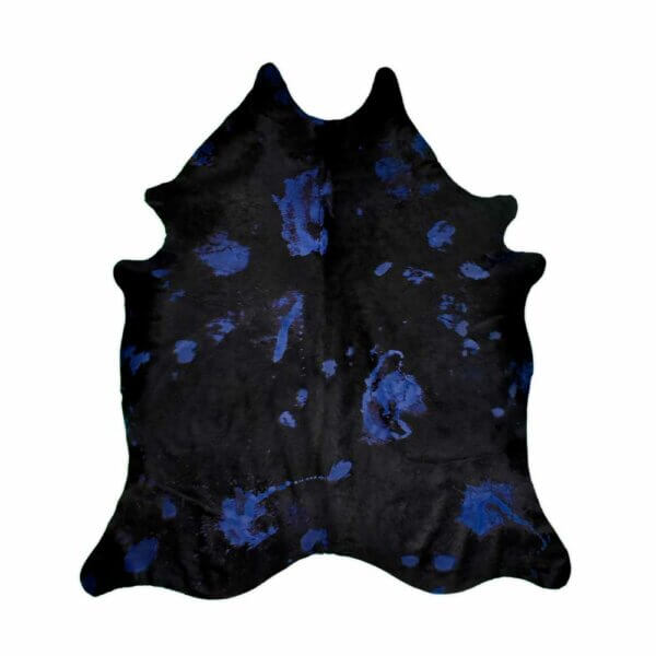 Cuero Vacuno Vintage Splash Azul Negro Large -  SALE - 2,00m x 2,45m