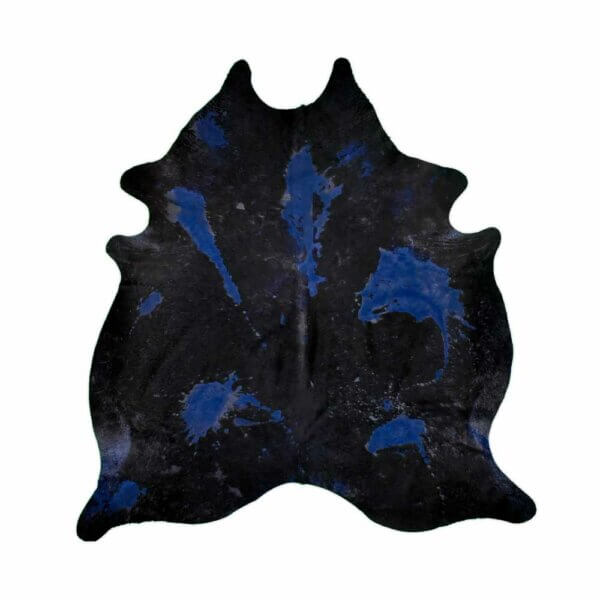 Cuero Vacuno Vintage Splash Azul Negro Large -  SALE - 2,15m x 2,45m
