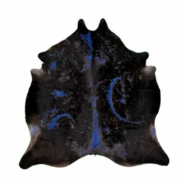 Cuero Vacuno Vintage Splash Azul Negro Large -  SALE - 2,10m x 2,30m