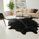 Cuero Vacuno Vintage Splash Azul Negro Large -  SALE - 2,10m x 2,30m - Imagen 7