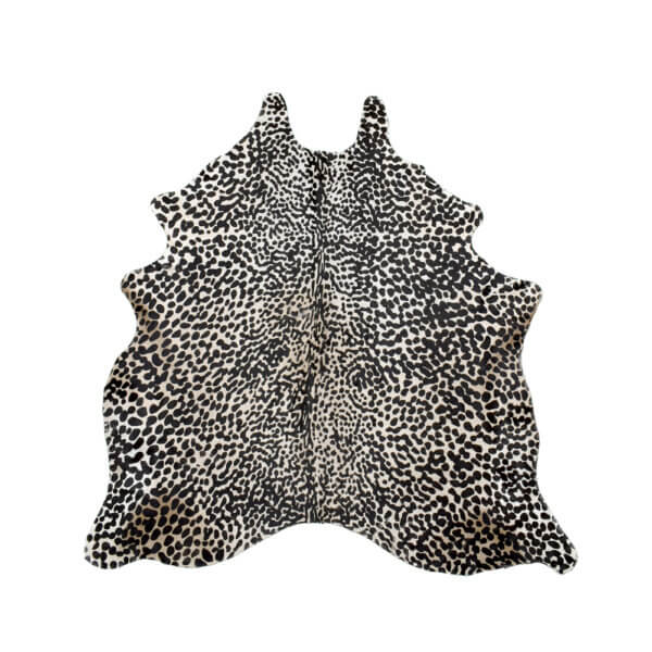 Cuero Vacuno Estampado Leopardo Blanco Large - 1,75m X 1,80m