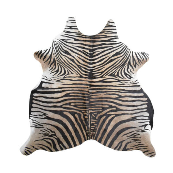 Cuero Vacuno Estampado Cebra Beige Large - 1,75m x 1,80m
