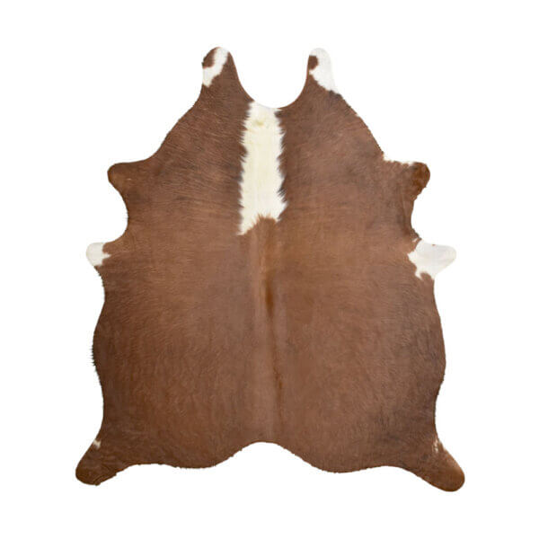 Cuero Vacuno Marrón y Blanco Small - 1,45m x 1,65m